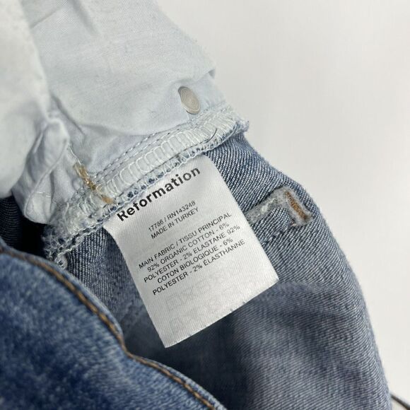 Reformation Jeans Size 27 Womens Blue Denim Mid Rise Skinny Destin Wash Stretch - Picture 7 of 8